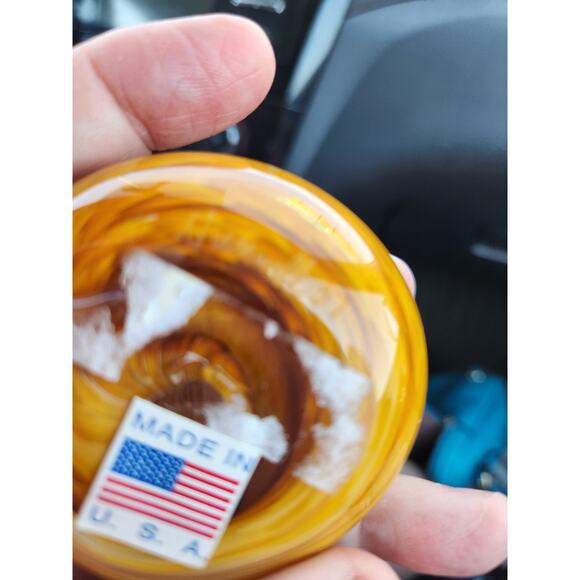 Nunwell Amber‎ Swirl Art Glass Sleeping Cat 2-1/4" Paperweight Signed Nunwell 07 - Picture 8 of 9